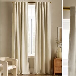 Quince European Linen Room Darkening Curtain in Ivory